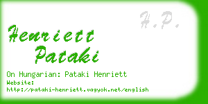 henriett pataki business card